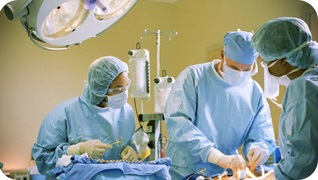 Doctors in surgery.